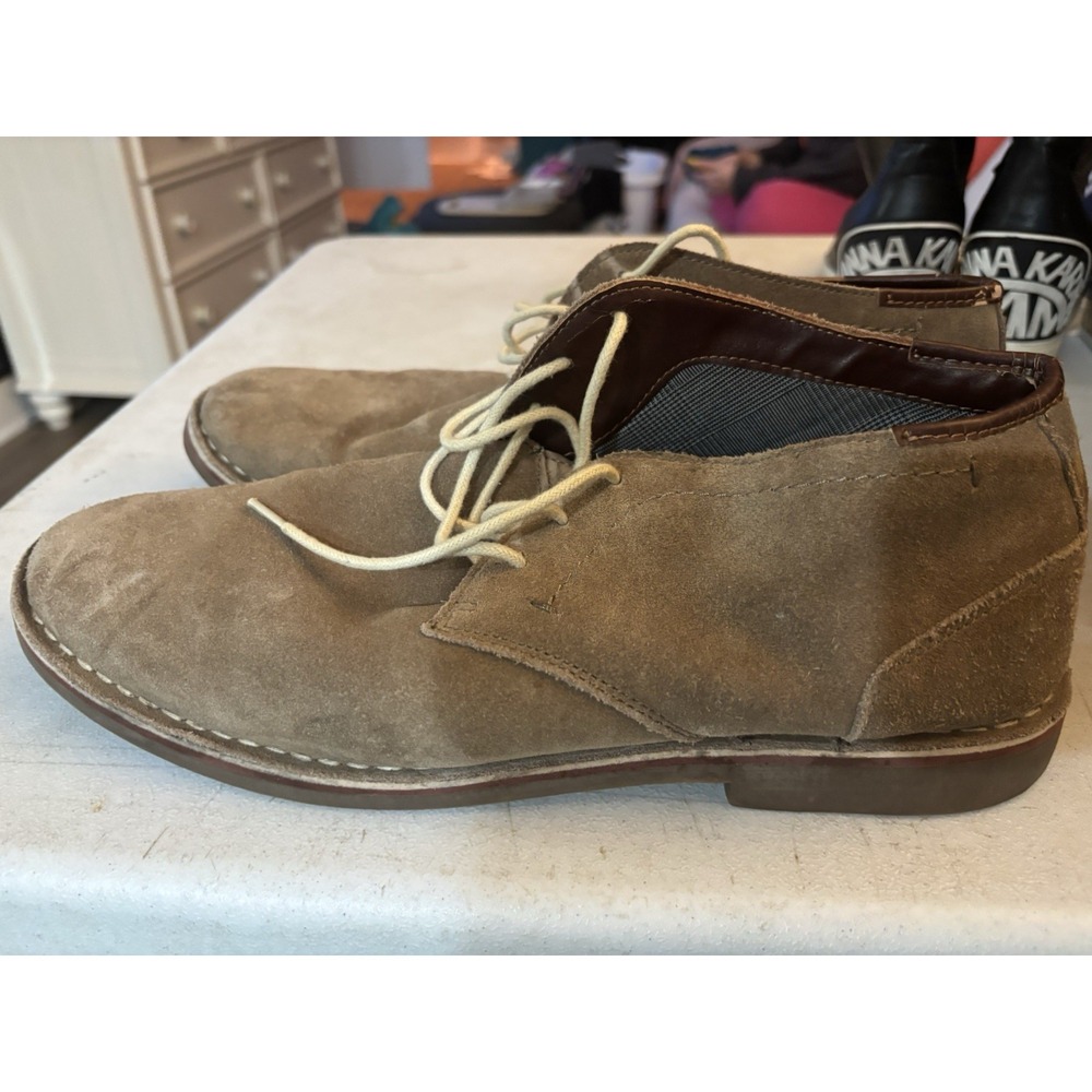 KENNETH COLE REACTION DESERT SUN MEN'S LEATHER SUEDE TAN ANKLE‎ SHOES BOOTS 13